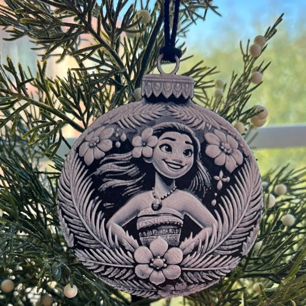 Moana Inspired 3D Ornament | Tropical Floral Design | Handmade Holiday Decor